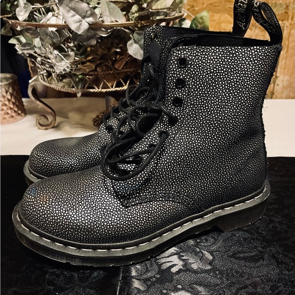 COPY - Dr Martens Pascal silver metallic spotted 1460 8 hole boots - Picture 9 of 10